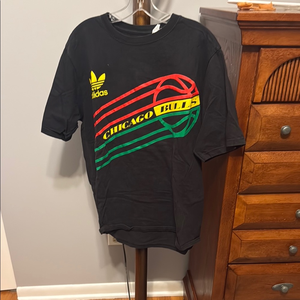 Adidas Black Tee with Chicago Bulls Graphic